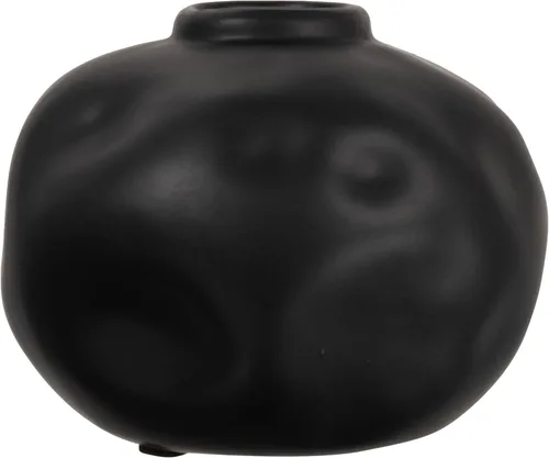 Miniatura 3 de Creative Co-Op Jarrón de terracota con forma orgánica pellizcada, negro mate