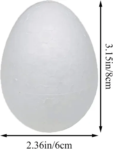 Miniatura 2 de Crafjie Huevos de espuma, 15 huevos de espuma de 3.15 pulgadas (3.1 in), color blanco, suaves para primavera, Pascua, Halloween, Navidad