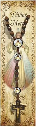 Miniatura 4 de Rosario de la Divina Misericordia – con tarjetas de oración de la Divina Misericordia, tarjeta de oración del Señor Rosario de la Divina