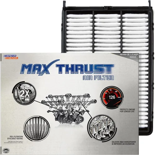 Miniatura 37 de Filtro de aire de motor Spearhead MPG Defense Max Thrust para vehículos de todo kilometraje, se adapta como el OEM, restaura MPG y aceleración