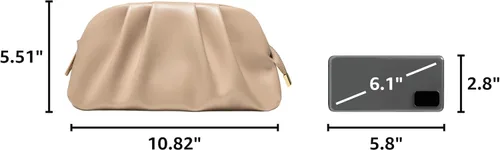 Miniatura 3 de SWEETV CHUNLI Dressy Vegan Leather Clutch Purse for Women Formal, Soft Pleated PU Evening Clutch for Weddings, Proms