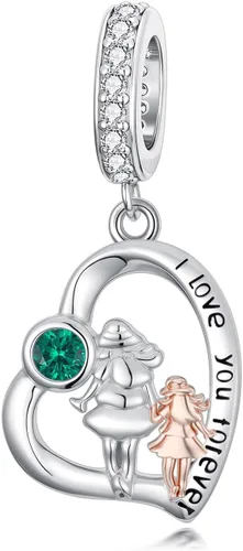 Miniatura 124 de PROESS Dije para padre, madre e hija, pulsera de plata de ley para pulseras, regalos de cumpleaños, día de San Valentín, para hija, madre, amante