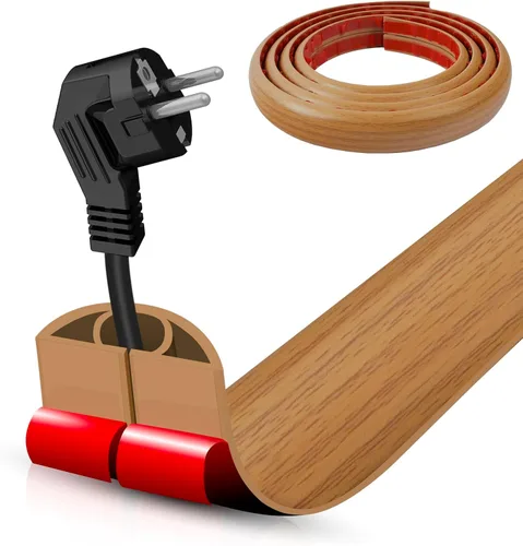 Miniatura 28 de Cubierta autoadhesiva para cables de suelo, gestión de cables de 3.3 pies, protector de tira de extensión para cables, evita tropiezos de cables