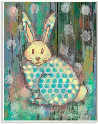 Stupell Home Décor - Lienzo decorativo para pared, diseño de conejo, bosque envejecido, 10 x 15 pulgadas, multicolor