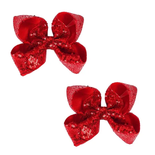 Miniatura 7 de Lazos para el cabello de lentejuelas con purpurina de 6 pulgadas de color morado oscuro para niñas, niños y adolescentes (2 unidades)