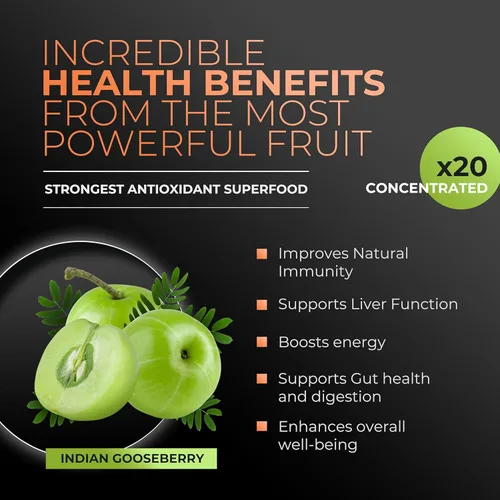 Miniatura 3 de Suplemento de superalimento en polvo Amla con especias de calabaza, 20 veces amla ultra concentrado, hecho con canela, jengibre, nuez moscada