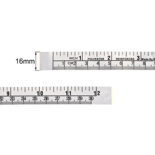 Miniatura 3 de uxcell Cinta métrica autoadhesiva con fracciones de 12 pulgadas, regla de banco de trabajo, cinta métrica para despegar y pegar para carpintería