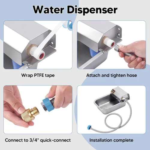 Miniatura 6 de Dispensador automático de agua para perros, dispensador de agua para perros de 3 L, alimentador de agua de acero inoxidable para interiores