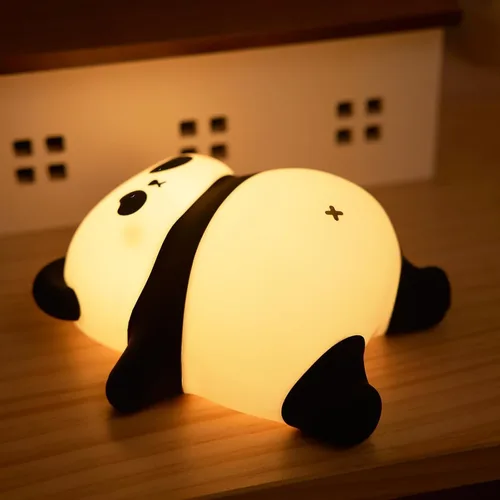 Miniatura 9 de Luz Nocturna de Conejo de Cara Grande, Adorable Lámpara Nocturna LED de Conejito, Luz Nocturna de Guardería de Silicona Regulable para Niñas, Luces