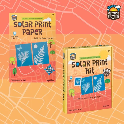 Miniatura 2 de Toysmith Outdoor Discovery - Kit de papel de impresión solar para niños, incluye 36 hojas de papel de impresión solar, plantillas y marcos, regalo