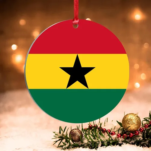 Miniatura 13 de Adorno de Navidad de Guyana, bandera de Guyana, recuerdo navideño, adorno de Navidad de acrílico, bandera nacional, recuerdo de país, decoraciones