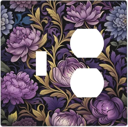 Miniatura 60 de Cubiertas Decorativas para Tomacorrientes Boho Floral Beige Flor y Hoja Botánico 1 Gang Interruptor de Luz Dúplex Placa Cubierta Placas de Boho