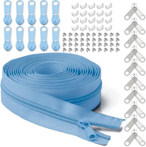 Miniatura 36 de Cinta de cremallera de nailon #5 para costura: YZSFIRM 10 yardas blancas por The Yard Cremalleras de bobina de nailon para manualidades de costura