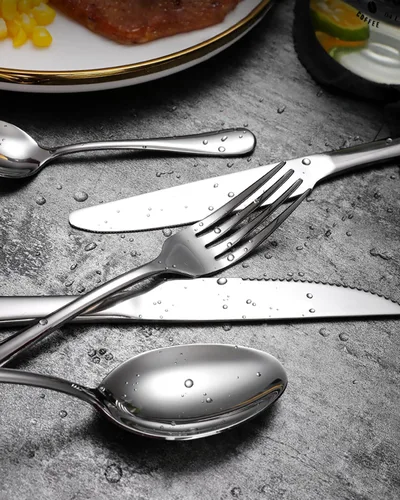 Miniatura 3 de EUIRIO Juego de cubiertos de 48 piezas con cuchillos para carne, cubiertos de acero inoxidable resistente para 8, cubiertos de grado alimenticio