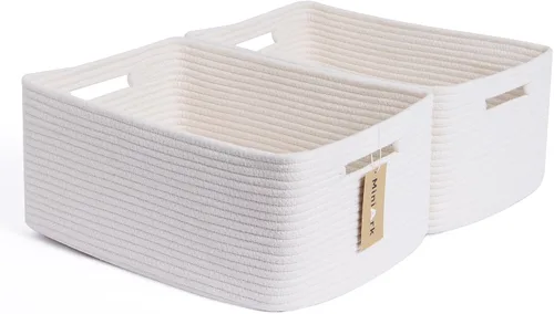 Miniatura 20 de MiniArk Cestas grandes de almacenamiento para estantes, organizadores de armario, para ropa, manta, toallas, guardería, caja de juguetes, cestas