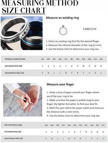 Miniatura 6 de FAXHION - Anillos de acero inoxidable para la ansiedad para hombres, mujeres, niños y niñas, juego de anillos para la ansiedad negros y plateados