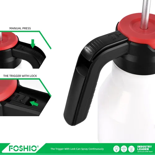 Miniatura 3 de FOSHIO Pulverizador de bomba de jardín de 0.4 galones, bomba de mano portátil de 1.5L, botellas de pulverización de agua a presión con boquilla
