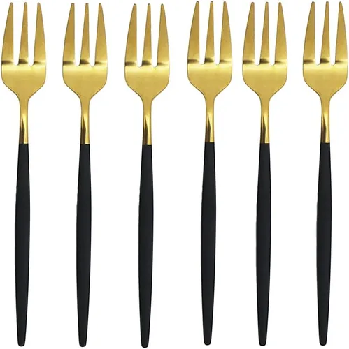 Miniatura 14 de Juego de 6 espátulas de pastel de pizza para tartas, espátulas de acero inoxidable 18/10, tenedores para tartas, mini tenedores para frutas