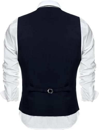Miniatura 3 de COOFANDY Chaleco de traje de negocios casual para hombre, ajustado, a la cintura, formal