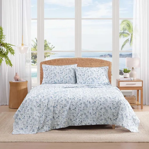 Miniatura 70 de Tommy Bahama - Juego de sábanas tamaño King, ropa de cama de percal 100% algodón con una sensación crujiente y fresca, sábanas con sábana bajera