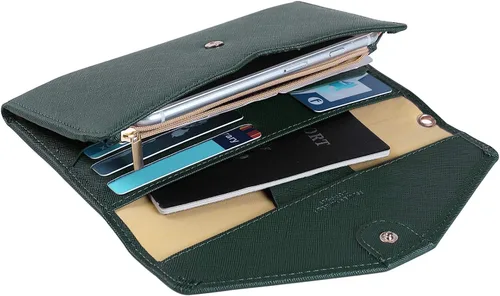Miniatura 4 de Zoppen - Billetera y porta pasaporte y documentos de viaje Ver5 para mujer con bloqueo Rfid y correa para la muñeca