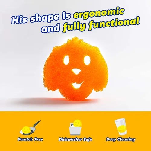Miniatura 3 de Scrub Daddy Special Edition Pets Dog - Esponja multiusos para platos sin arañazos, sin BPA y fabricada con espuma de polímero, esponja de cocina