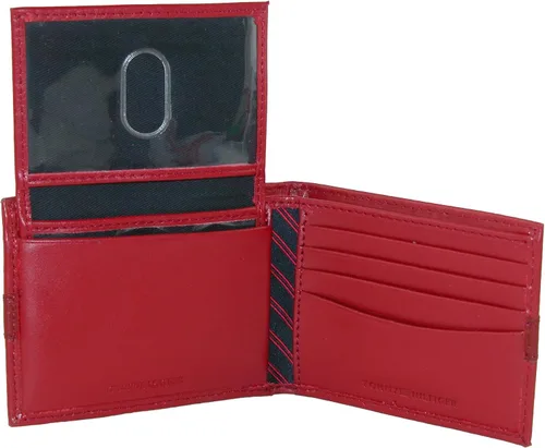 Miniatura 3 de Tommy Hilfiger Cartera de cuero genuino para hombre con múltiples ranuras para tarjetas
