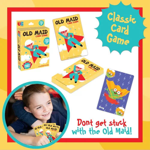 Miniatura 4 de University Games Juego de cartas Vieja Soltera - Tamaño Jumbo, Tarjetas de personajes coloridas para niños de 4 años en adelante, juego divertido