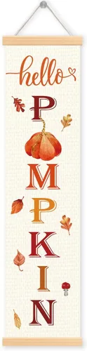 Miniatura 23 de Pancartas con texto en inglés «Happy Fall Y'all», pancarta de otoño para exteriores, decoración de cosecha de calabaza, decoraciones de Acción
