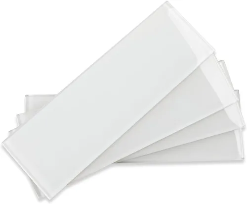 Miniatura 7 de Azulejo de vidrio de metro, azulejos de vidrio de 3 x 6 pulgadas para cocina, baño, ducha, pared blanca (32 unidades, 4 pies cuadrados)