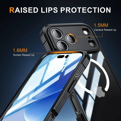 Miniatura 7 de TOPF&B Funda de privacidad para iPhone 17 Pro Max, compatible con MagSafe, funda magnética para iPhone 17 Pro Max, protector de pantalla de Negro
