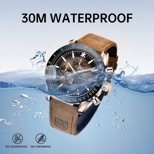 Miniatura 3 de BY BENYAR Reloj de pulsera para hombre Tienda analógico, relojes para hombre, negocios, trabajo, impermeable, cronógrafo, para hombre, moda