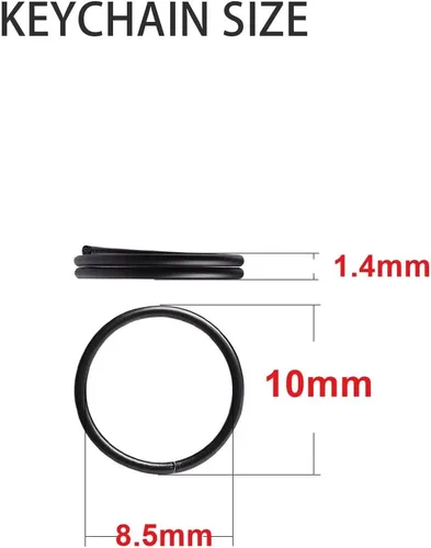 Miniatura 2 de 200 piezas de mini anillo de salto dividido de 0.394 pulgadas con doble bucles, pequeños anillos redondos de metal negro, conectores para hacer