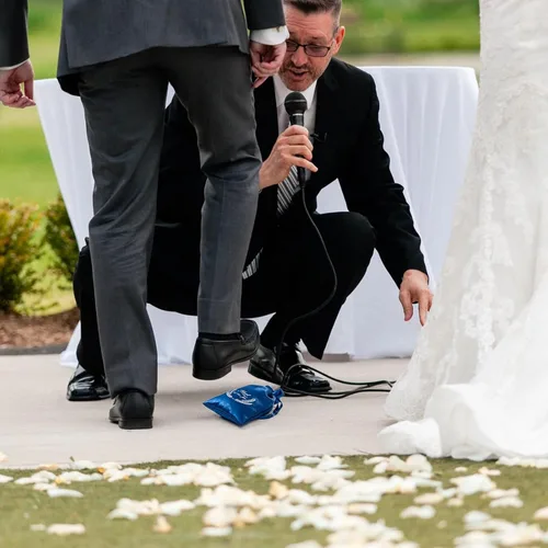 Miniatura 6 de DOUDIZHU Vaso de boda judía Chuppah para ceremonia tradicional, recipiente de vidrio azul con bolsa de recuerdo, regalo de recuerdo significativo
