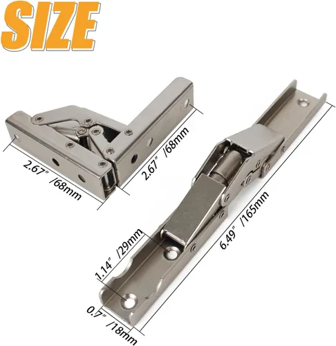 Miniatura 2 de Bisagra plegable de 90 grados de acero inoxidable, bisagra elástica para montaje en pared, accesorios para muebles (juego de 4)