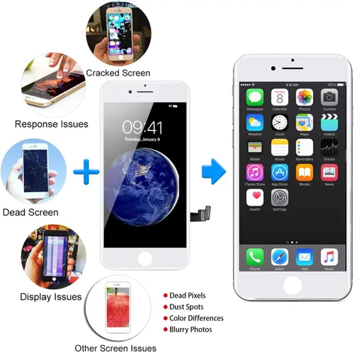 Miniatura 2 de para iPhone 8/SE 2020 2ª Generación Pantalla de Repuesto Blanca, Diykitpl Ensamblaje Completo Pantalla LCD Digitalizadora Táctil 3D para SE 2020