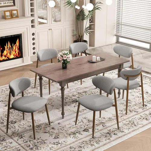 Miniatura 20 de MALOL Juego de 2 sillas de comedor, sillas de cocina con respaldo curvado con patas de metal y almohadillas antideslizantes, silla de comedor