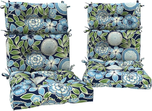 DYTXIII Juego de 2 cojines para sillas de respaldo alto para exteriores, repelentes al agua, cojines de asiento mecedor, de 44 x 22 pulgadas,