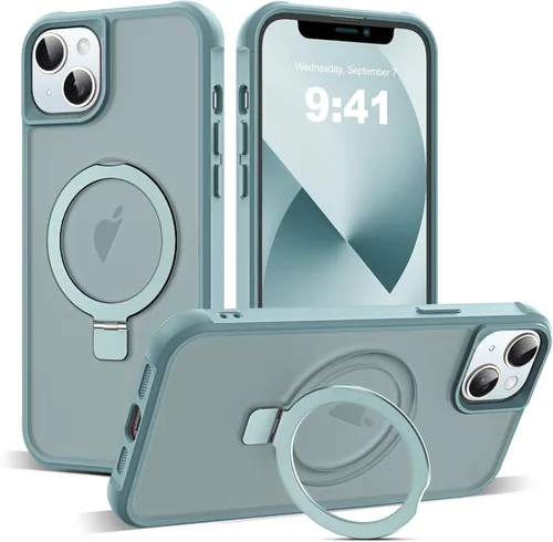 Miniatura 173 de SKYLMW – Funda compatible con iPhone 12 Pro Max y iPhone 13 Pro Max con soporte magnético invisible tipo anillo, fundas translúcidas para teléfonos