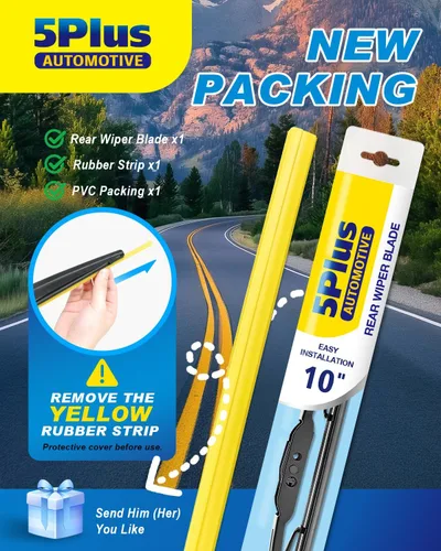 Miniatura 5 de 5 PLUS® Limpiaparabrisas trasero de 10 pulgadas para brazo de limpiaparabrisas con gancho J/U (paquete de 1 pieza de PVC), repuesto para Chevy Trax