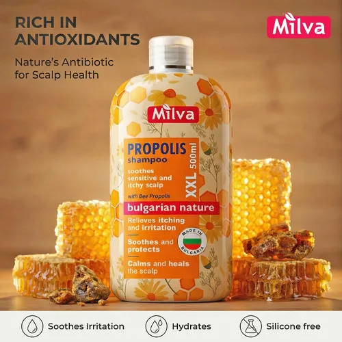 Miniatura 8 de Milva Itchy Scalp Shampoo with Propolis - 17 Fl Oz Natural Anti Dandruff Dry Scalp Treatment with Honey Bee Soothing Formula for Irritated, & Flaky