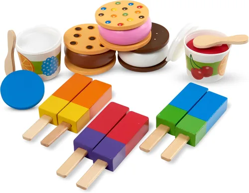 Miniatura 4 de Melissa & Doug Juego de helado de madera Frozen Treats (24 piezas) – Comida de juego y accesorios para niños pequeños y niños mayores de 3 años