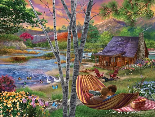 Miniatura 3 de SUNSOUT INC - Lazy Afternoon - Rompecabezas de 300 piezas por artista: Bigelow Ilustraciones - Tamaño acabado 18" x 24" Nature - MPN # 31965
