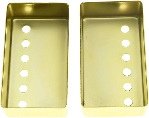Miniatura 4 de KAISH Humbucker - Juego de 2 cubiertas de pastilla de guitarra Humbucker de latón 1.937 in/2.047 in cubierta de pastilla espaciado de poste dorado