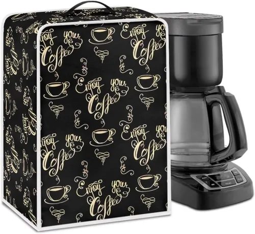 Miniatura 74 de Funda para cafetera, poliéster, azul, se adapta a la mayoría de máquinas de café estándar, protector resistente al polvo, huellas dactilares