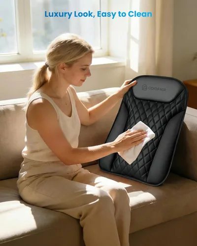 Miniatura 7 de COMFIER Masajeador de espalda ultra delgado con calefacción para silla, movimiento hacia arriba hacia abajo, 10 nodos de masaje, masajeador