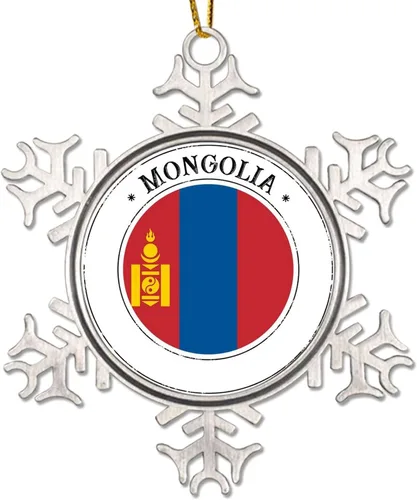 Miniatura 8 de Mozambique - Adornos de Navidad de copo de nieve de metal, recuerdo patriótico, regalo de recuerdo de país, adornos de Navidad para árbol, bandera