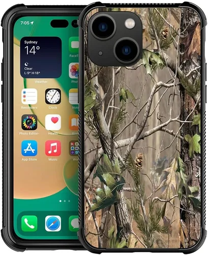 Miniatura 19 de ZHEGAILIAN Funda compatible con iPhone 14, funda de munición AK 47, parte trasera de vidrio templado+funda protectora de TPU de silicona suave
