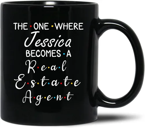 Regalos personalizados para agentes de bienes raíces, taza personalizada con nombre, taza de té de agente de bienes raíces, regalo personalizado