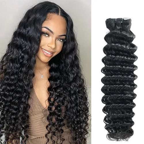 Miniatura 15 de Paquetes de cabello ondulado profundo, cabello humano rizado, 18 20 22 pulgadas, paquetes de cabello humano rizado y ondulado 100% sin procesar